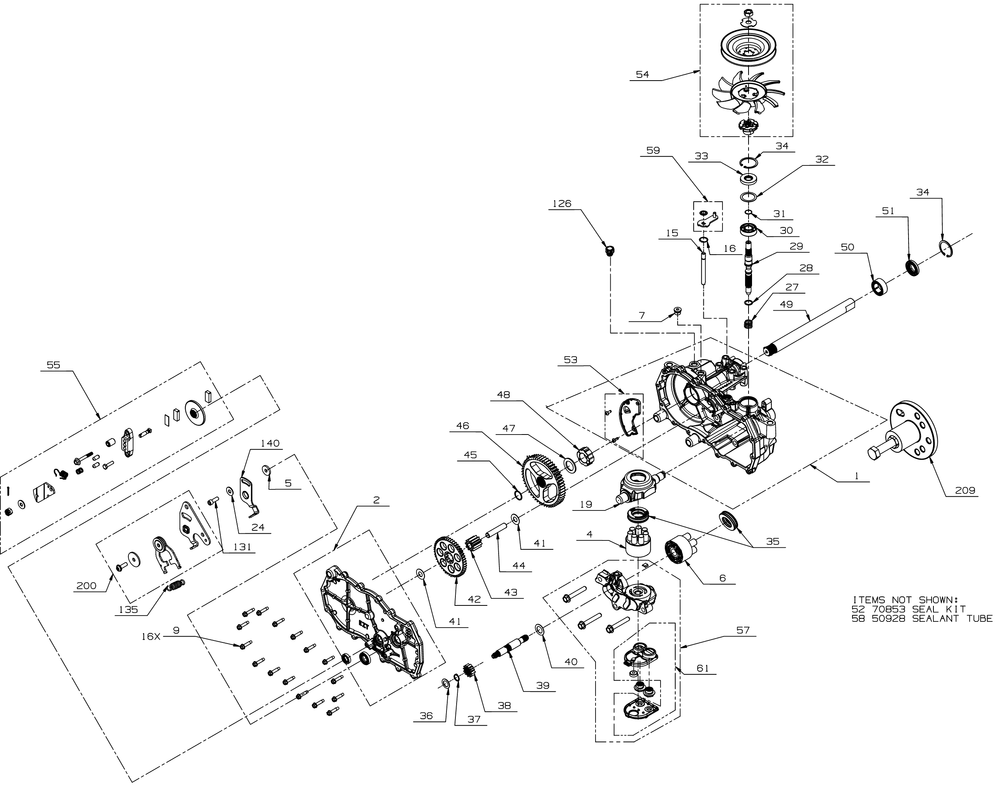 Transmission (Lh) Diagram and Parts List for ZTS1-46KH (17ARGBYNA10)(2023) Cub Cadet Lawn Tractor